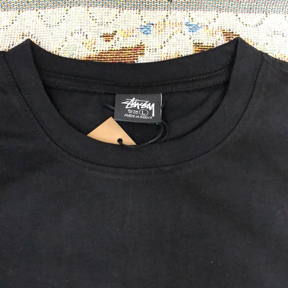 Stussy Black Short Sleeve Tee with Urban Graphic Design - Picture 3 of 7